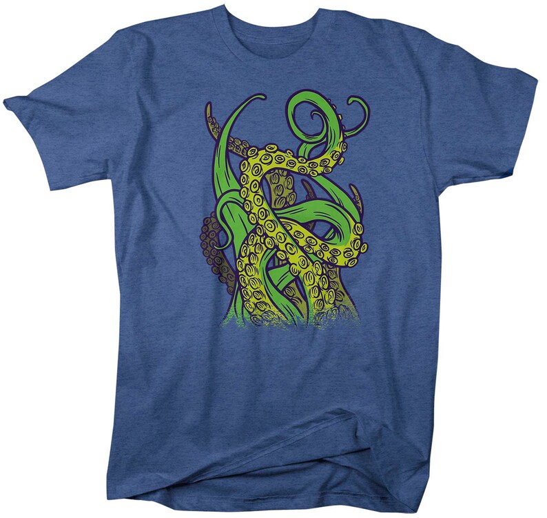 Men's Octopus T Shirt Tentacles Shirt Grunge Tee Aquatic Kraken Hipster Shirt Octopuses Gift Idea Man Unisex Man's zdjęcie 7