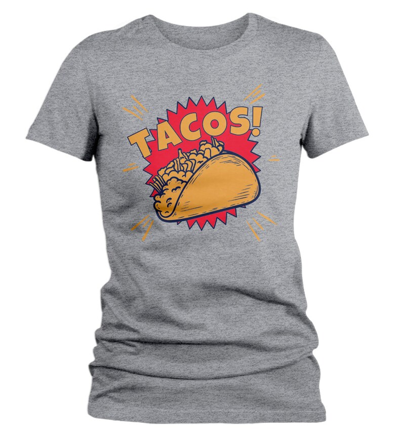 Women's Funny Tacos T Shirt Foodie Graphic Tee Taco Shell | Etsy