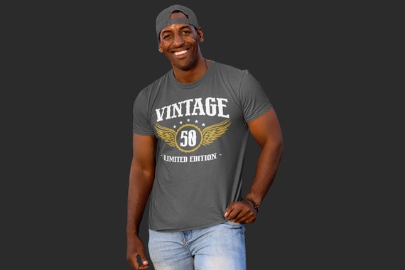 Men's 50th Birthday Shirt Limited Edition 50 Birthday T-Shirt Fifty Shirt Gift Idea All Original Graphic Tee Vintage Shirt Man Unisex