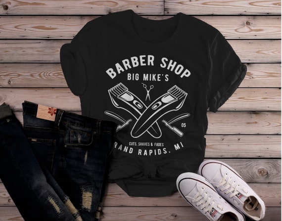 Personalized Women's Barber Clippers T-Shirt Barbers Shirts Vintage Custom Shirt Tee