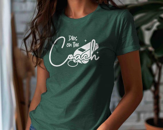 Men's Funny Sport Shirt Dibs On Coach TShirt Cute Whistle Coach's Wife Girlfriend Gift T Shirt Humor Joke Sports Shirt Gift Idea Unisex Tee