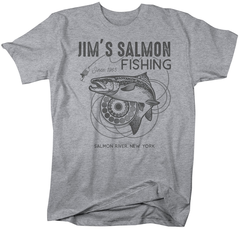Men's Personalized Fishing T Shirt Salmon Fishing Shirts Etsy