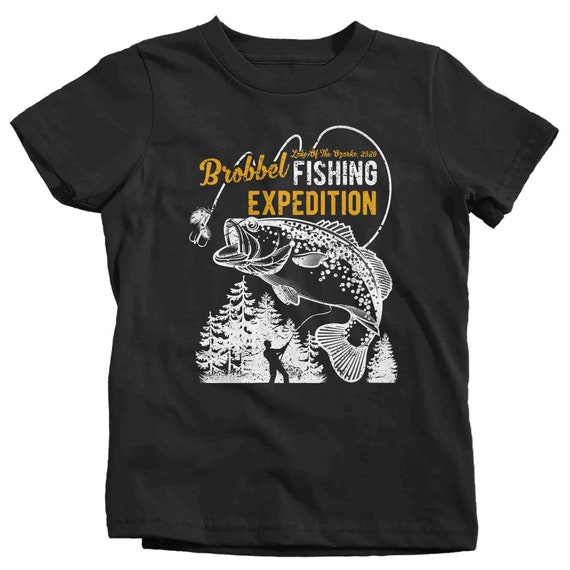 Kids Fishing T-Shirt Fishing Shirt Custom Personalized Expedition Lake Angler Tournament Fish Trip Vacation Gift Unisex Boy's Girl's