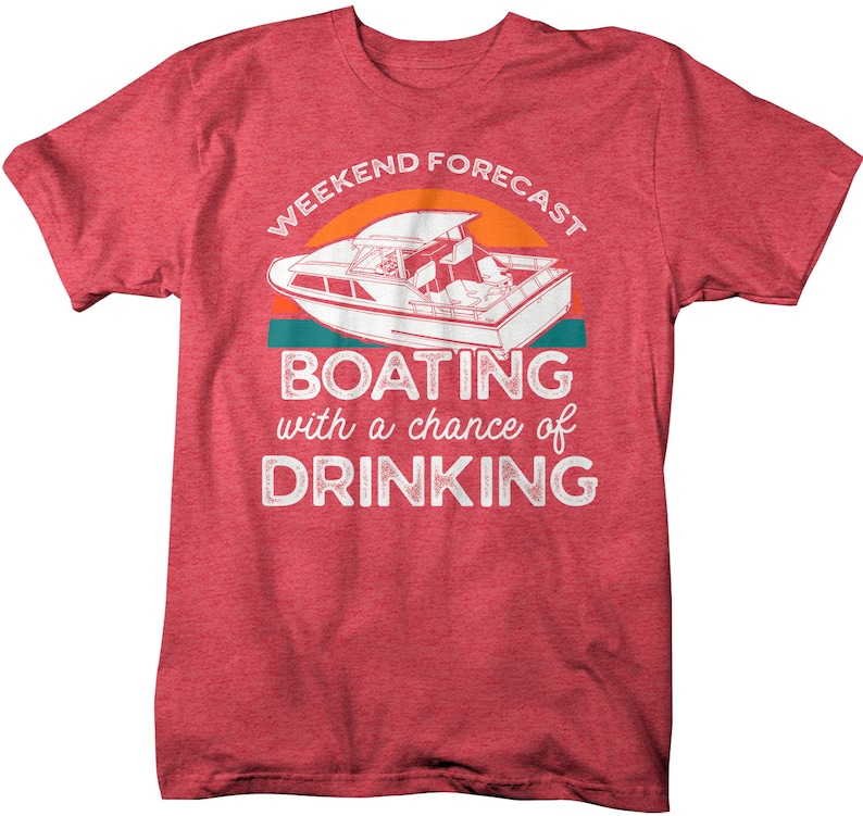 Men's Funny Boating T Shirt Weekend Forecast Shirt Boating Etsy