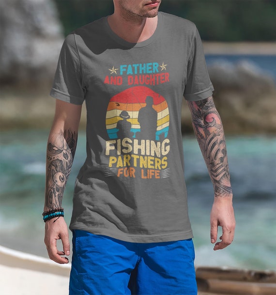 Men's Fishing T Shirts Matching Father Daughter Fishing Partners For Life Shirts Father's Day Gift Idea Vintage Best Friends Shirt