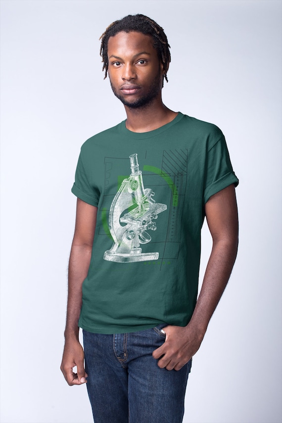 Men's Geek Shirt Scientist Gift Microscope Biologist Nerd Sketch Illustration Chemistry Chemist Biology T-Shirt  Tee Unisex Man