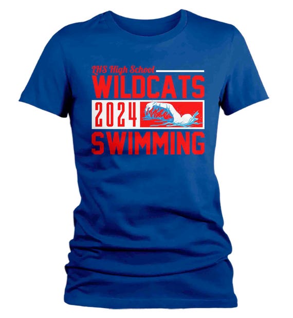 Women's Personalized Swim Team T Shirt Custom Swimming Dad Shirt Personalized Diver Diving Mom Swimmer Silhouette Custom Ladies Gift Idea