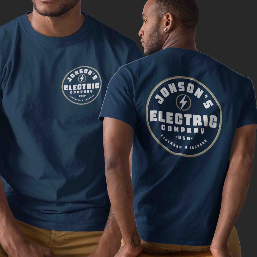 Men's Electrician Shirt Personalized Electrical Logo