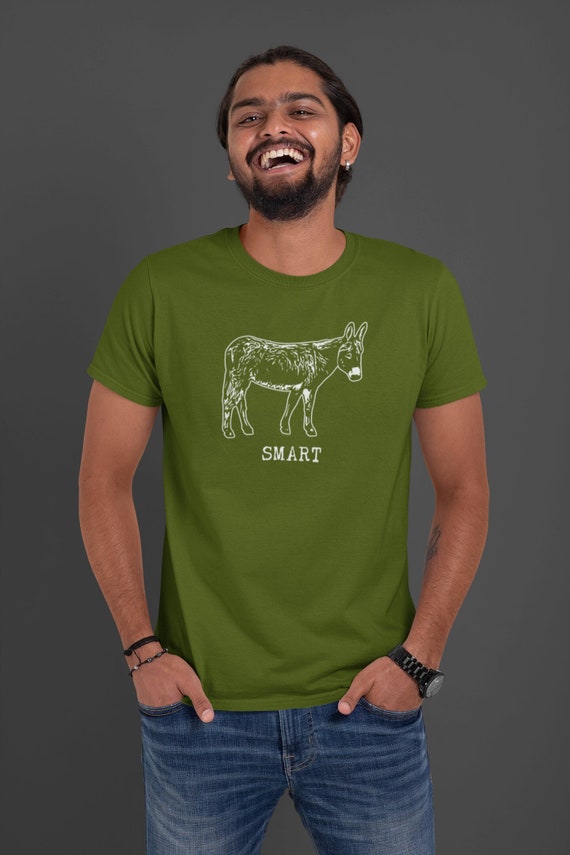 Men's Funny Donkey Shirt Smart Ass Hilarious Joke Play On Words Novelty Gift Dad Joke Father's Day Graphic Tee Smartass Man For Him Unisex