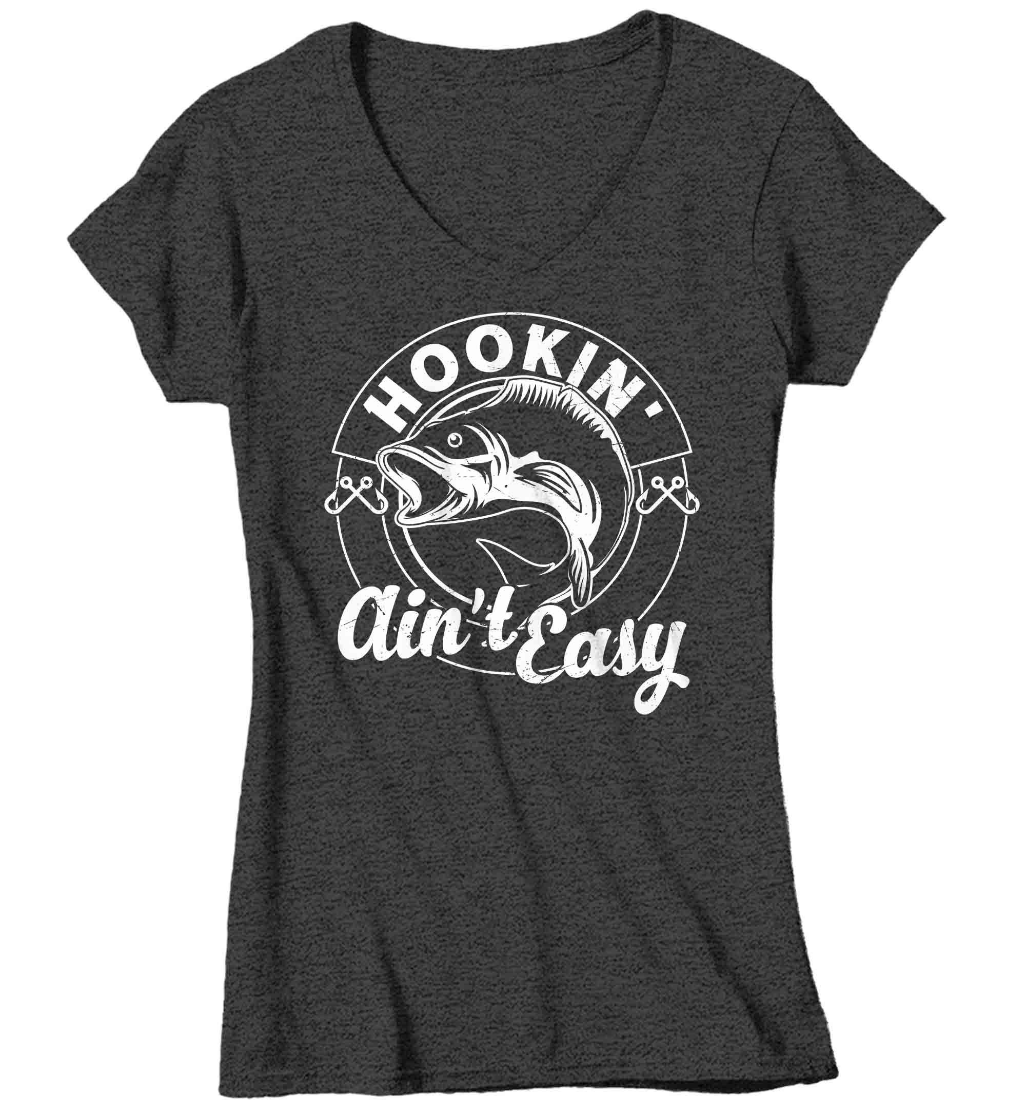 Women's Funny Fishing Shirt Hooking Ain't Easy T Shirt Angler Joke  Fisherman Rod Catch Fish Humor Tshirt Gift Tee Ladies Woman -  Canada