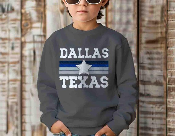 Kids Dallas Texas Sweatshirt Texas Crewneck Vintage Dallas Pullover Gift Idea Texas Pride State Travel Gift Tee TX Southern Gift Unisex