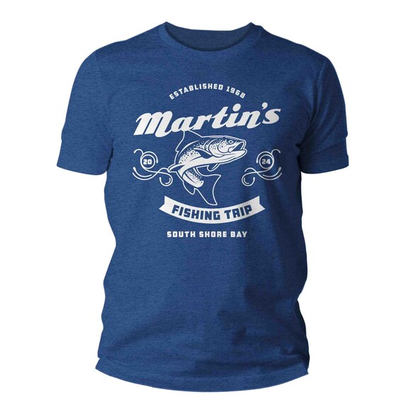 Men's Custom Fishing Shirt Personalized Fisherman T Shirts Fish Logo Trip Lake Expedition TShirt Unisex Mans Gift Idea Angler Father's Day