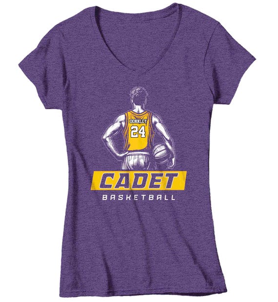 Women's Personalized Basketball T Shirt Custom Basketball Aunt Shirt Personalized Basketball Mom Team Pride Custom Ladies Shirts Gift Idea