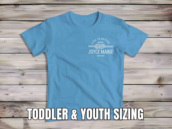 Custom Boat TShirt Personalized Captain Name Shirt Boating Tee Logo Boater Nautical Knot Rope T-Shirt Logo Charter Yacht Sailing Kids Youth