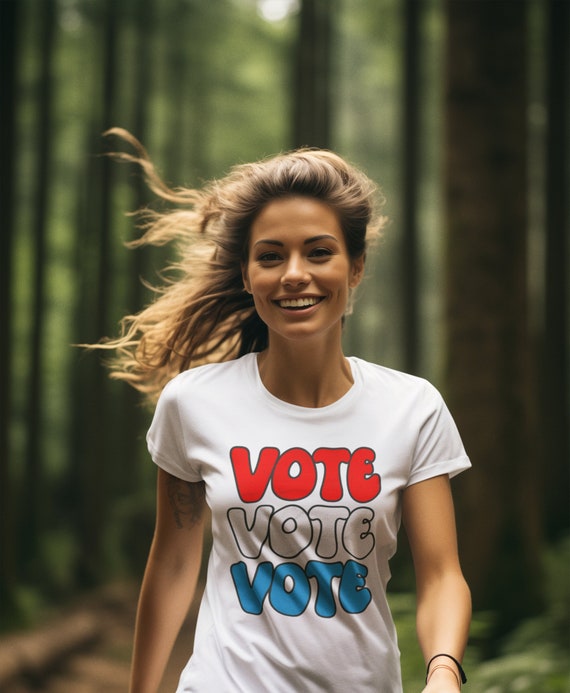 Women's Vote T Shirt Election Shirts Political Poll Worker Vintage Volunteer Get Voter Voting Democracy Tees Ladies Fit Woman Cut Gift Idea