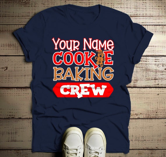 Men's Personalized Christmas T Shirt Cookie Baking Crew Matching Xmas Outfit Custom Graphic Tee