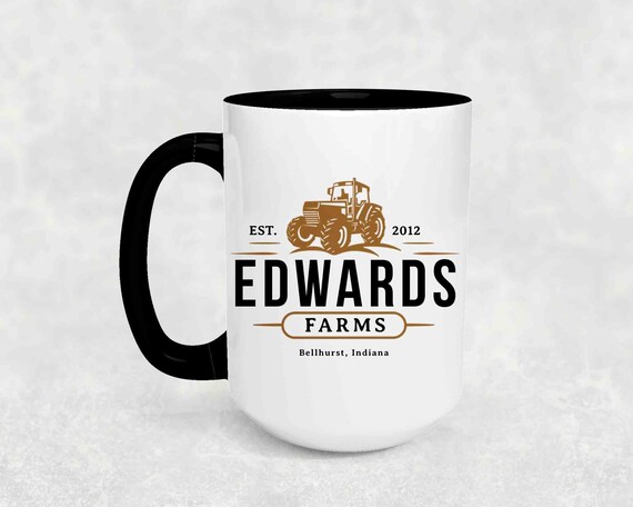 Personalized Farm Coffee Mug Tractor Farmer Gift Cup Personalized Farming Gift 15 oz. 20 oz. Custom Mug Farm Gift Giant Mug