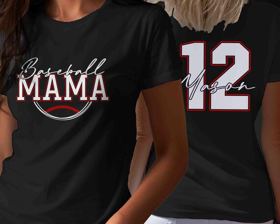 Women's Unisex Custom Baseball Number T-Shirt Personalized Softball Mama Gift TShirt Name Cute Shirts Baseball Mom TShirt Baseball Mama Tee