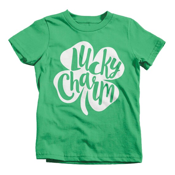 Kids Lucky Charm T-Shirt St. Patrick's Day Clover Tee Shirts By Sarah Boy's Girl's Toddler