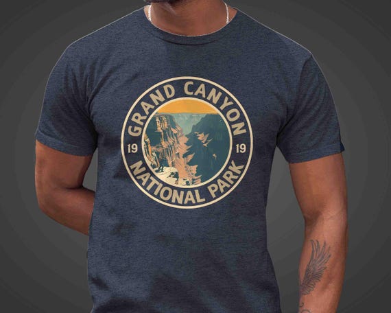 Men's Grand Canyon Shirt National Park Shirt Hiker T Shirt Gift Idea Him Since 1919 Illustration Commemorate Unisex Arizona AZ Tee Hiked