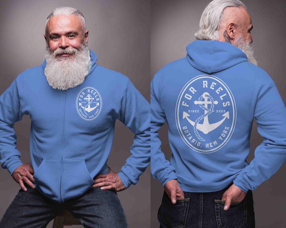 Men's Custom Boat Zip Up Hoodie Personalized Captain Yacht Boater Accessory Nautical Anchor Sailing Sweatshirt Unisex Mans Gift Idea