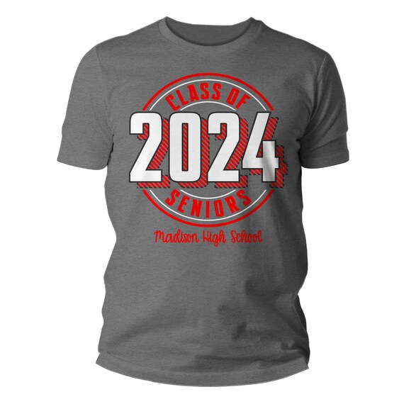 Men's Personalized Senior Class T Shirt Custom School TShirts Highschool T Shirt Personalized Class Of Graduate Graduation Customize Unisex