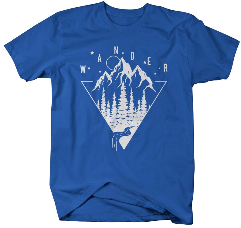 Men's Wander T Shirt Hipster Nature Shirt Mountains Trees - Etsy