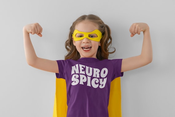 Kids Funny Neuro Spicy Neurodivergent T Shirt Autistic Shirt ADD Awareness T-Shirt Divergent TShirt Autistic ASD ADHD Tee Youth Unisex