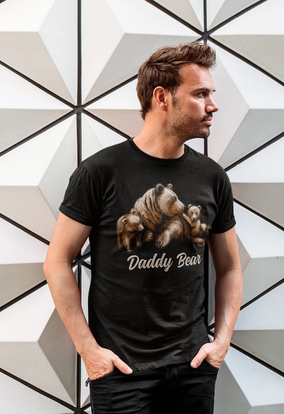 Men's Daddy Bear Shirt Dad T Shirt Bear Cubs Family TShirt Clan Father's Day Gift Watercolor Illustration Graphic Tee Man Unisex