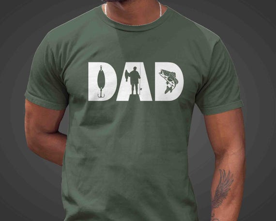 Men's Fishing Dad T-Shirt Father's Day Gift Fisherman Shirt Hook Gift Fish Lure Shirt Dad Sport Catch Bass Gift For Him TShirt Fisherman Tee