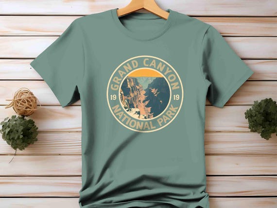 Mens Grand Canyon Shirt National Park Shirt Hiker T Shirt Gift Idea Him Since 1919 Illustration Commemorate Unisex Arizona AZ Tee Hiked