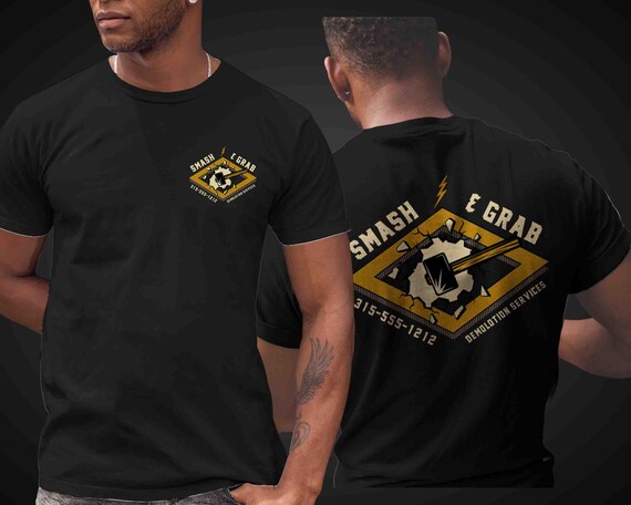 Men's Custom Construction Shirt Personalized Hammer Demo Demolition Remodeling T Shirts Sledge Contractor Logo Business TShirt Unisex Men
