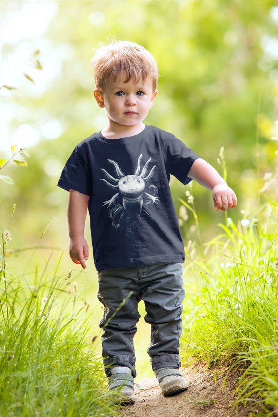 Kids Axolotl Shirt Amphibian T Shirt Illustration Species TShirts Types Endangered Animals Unique Gift Idea Youth Unisex