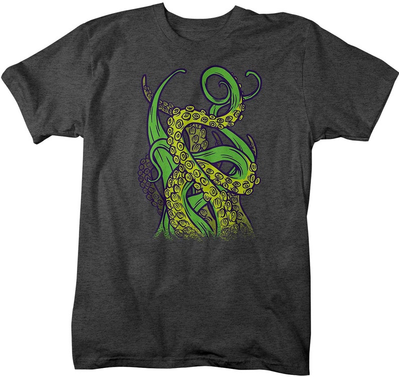 Men's Octopus T Shirt Tentacles Shirt Grunge Tee Aquatic Kraken Hipster Shirt Octopuses Gift Idea Man Unisex Man's zdjęcie 3