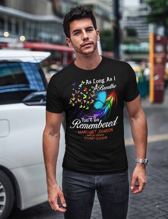 Men's Personalized In Memory T-Shirt Remember You Awareness Shirts Custom Shirts Name Tee In Memory Of Shirt