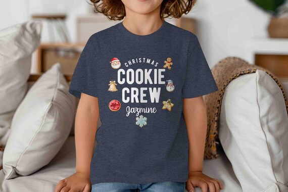 Personalized Christmas Cookie Crew Shirt Custom Name Tee Baker Gift Idea Matching Holiday TShirts For Kids Youth Unisex