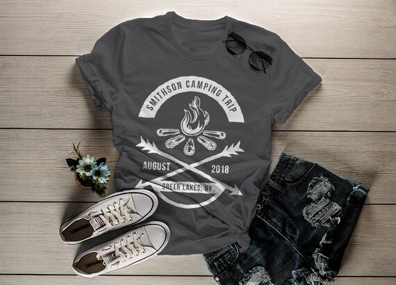 Women's Personalized Camp Fire T-Shirt Camping Shirts Custom Hipster Tee