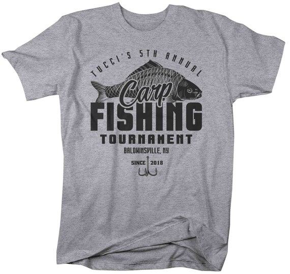 Men's Fishing T-Shirt Fisherman Carp Fishing Tee Shirt Custom Personalized Tournament Fish Trip Vacation Father's Day Gift unisex Man