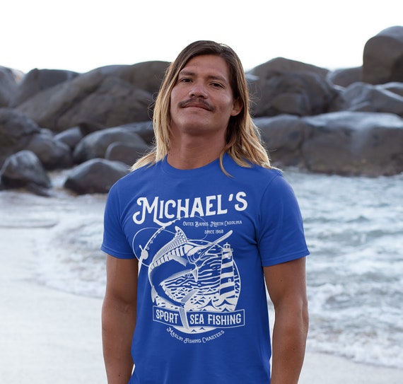 Buy Men's Personalized Fishing T Shirt Deep Sea Fishing Shirts Custom T  Shirt Marlin Charters Fishing Shirt Vintage Tee Online in India 
