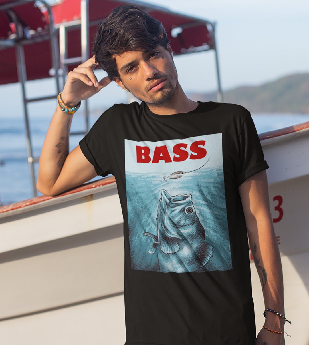 Men's Funny Bass Fishing T Shirt Fishing Shirts Bass Fisherman T