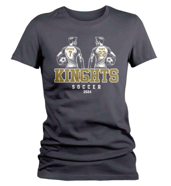 Women's Personalized Soccer T Shirt Custom Soccer Shirt Personalized Soccer Mom 2 Players Two Boys Custom Ladies Gift Idea