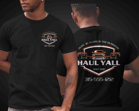 Men's Custom Transport Shirt Personalized Hot Shot Transportation Flatbed Trailer Shipping Tee Logo Truck Shirt T-Shirt Name Business Unisex