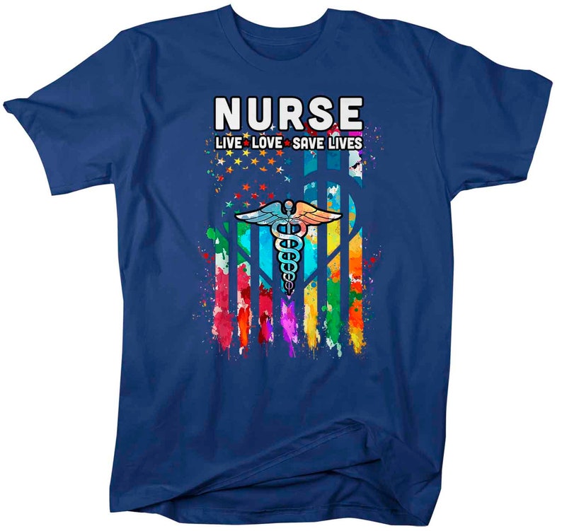 Men's Cute Nurse T Shirt Nurse Shirts American Flag Shirt Etsy