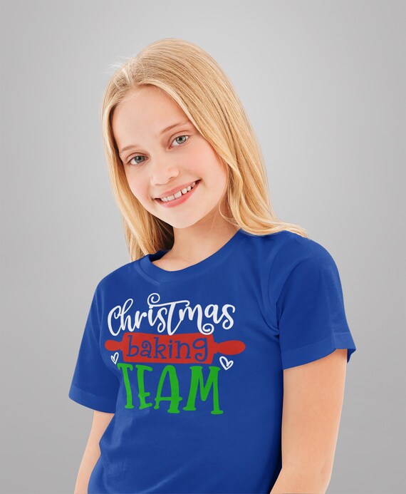 Kids Christmas T Shirt Christmas Baking Team Matching Xmas Shirts Cute Graphic Tee Baker Shirt Boys Girls Youth