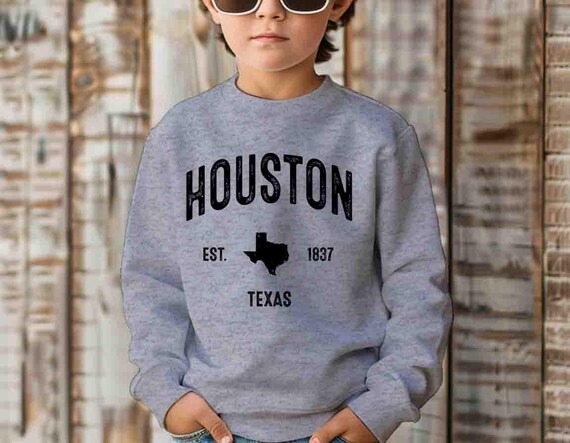 Kids Houston Texas Sweatshirt Texas Pullover Athletic T Shirt Gift Idea Him Texas Pride State Travel Gift Tee TX Southern Gift Unisex Child