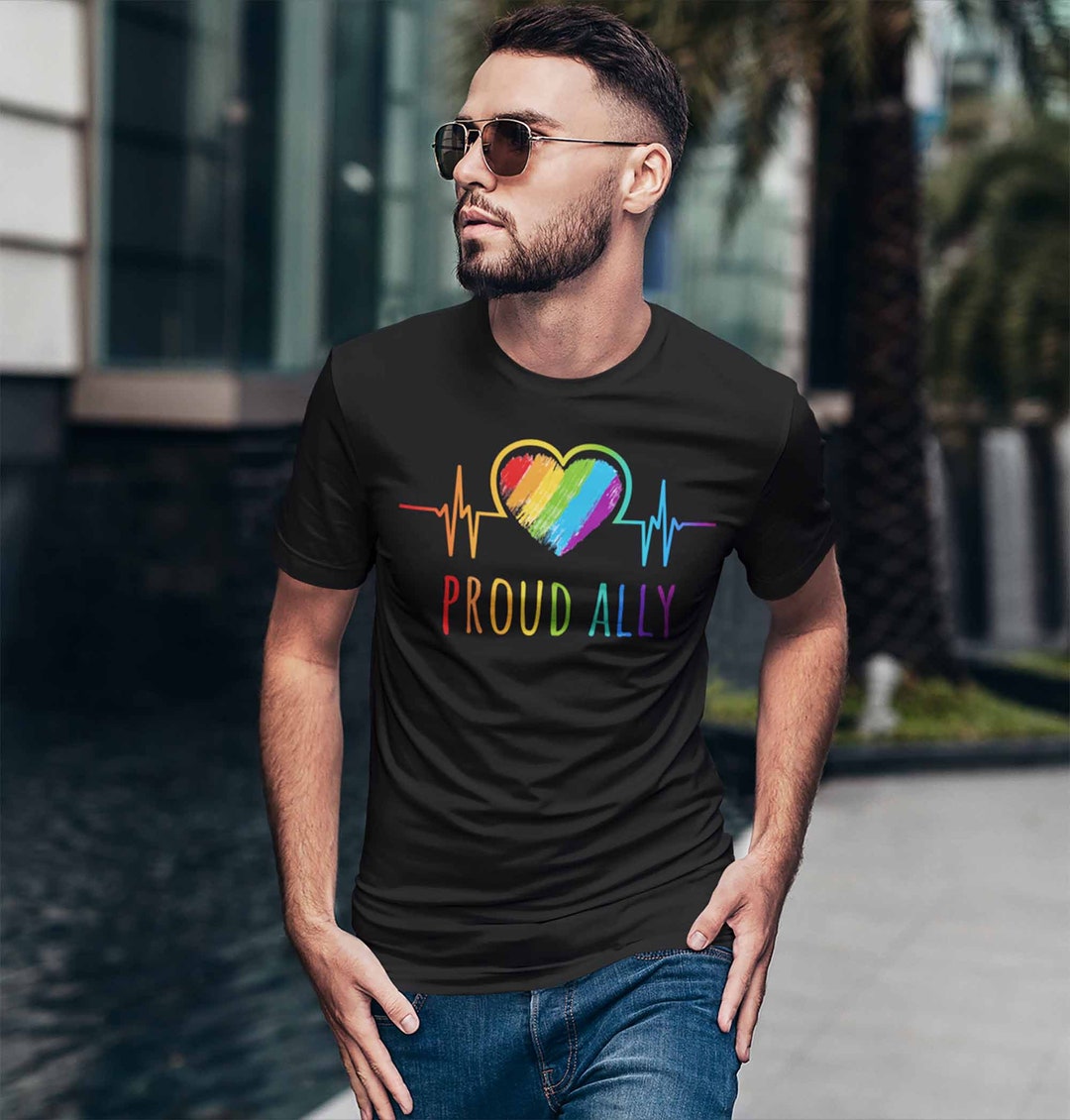 Camiseta LGBT de Proud Ally para hombre, camisa de apoyo LGBT, camisas de  corazón de amigos, camisas LGBT inspiradoras, camiseta de apoyo Gay - Etsy  México