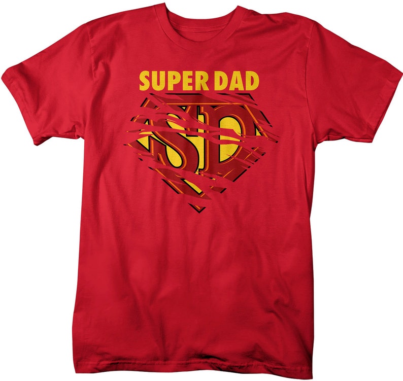 Men's Funny Super Dad T Shirt Father's Day Gift Hero Etsy