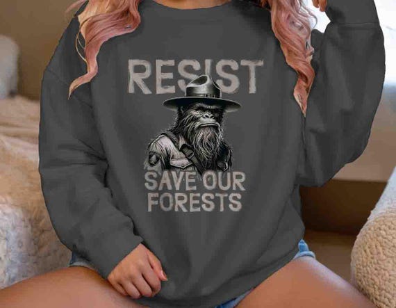 Men's National Forest Shirt Bigfoot Shirt Park Save Land Forests Ranger Sasquatch Resist Protest TShirt Gift Idea Unisex Tee Grunge