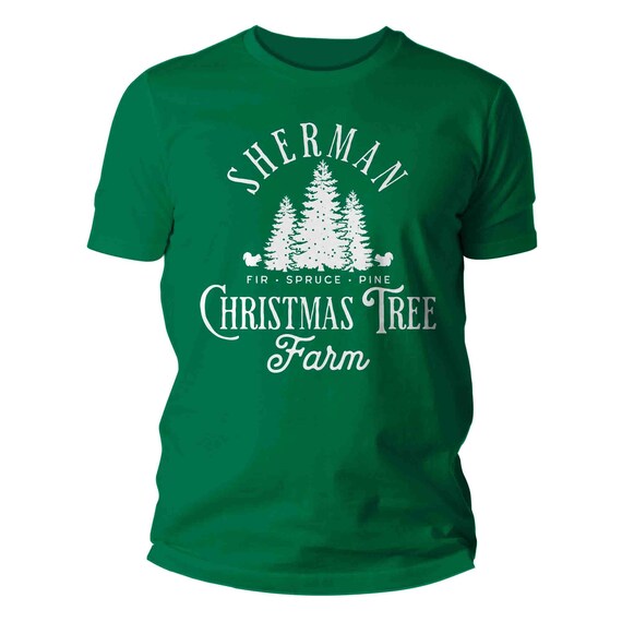 Men's Personalized Tree Farm T Shirt Custom Christmas Fir Spruce Name Shirt Personalized Business Farmer Pine Vintage Men's Gift Idea