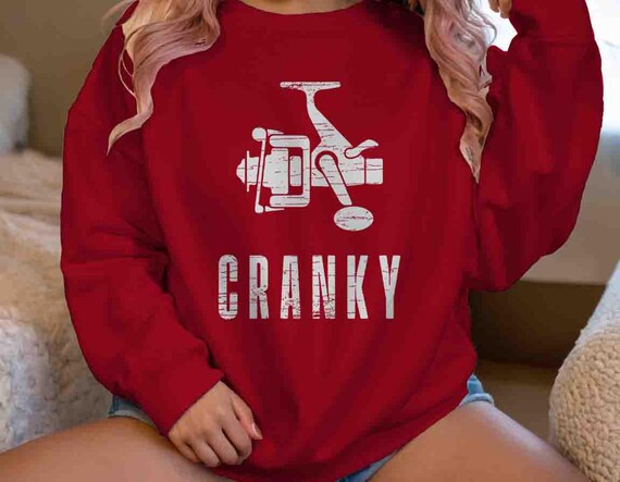 Men's Funny Fishing Sweatshirt Fishing Pun Gift For Fisherman Reel Cranky Crewneck Rod Humor Joke Bass Shirt Father's Day Gift For Man Him
